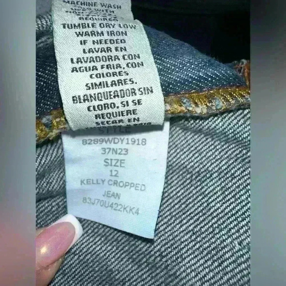 Polo Ralph Lauren Kelly Cropped Jeans Size 12 Blue Mid Rise Medium Wash - Picture 5 of 5